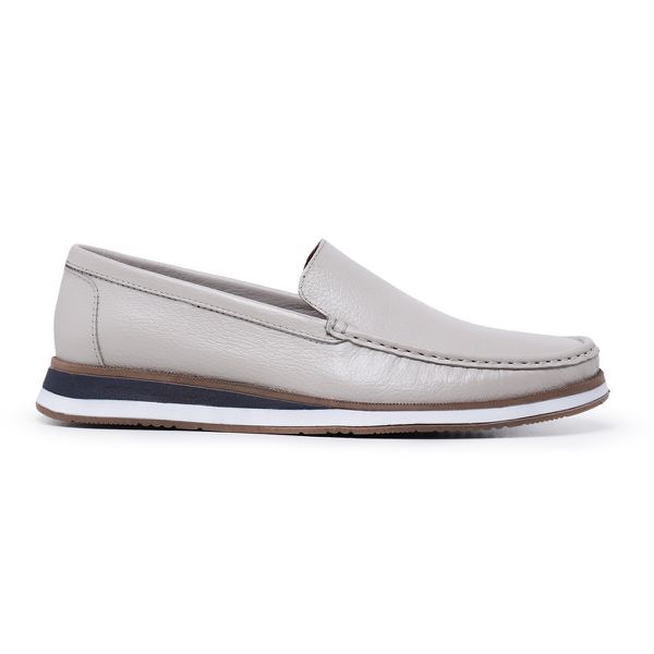 Mocassim Boston em Couro Floater Off White