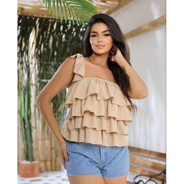 Blusa Babados Mavi Nude