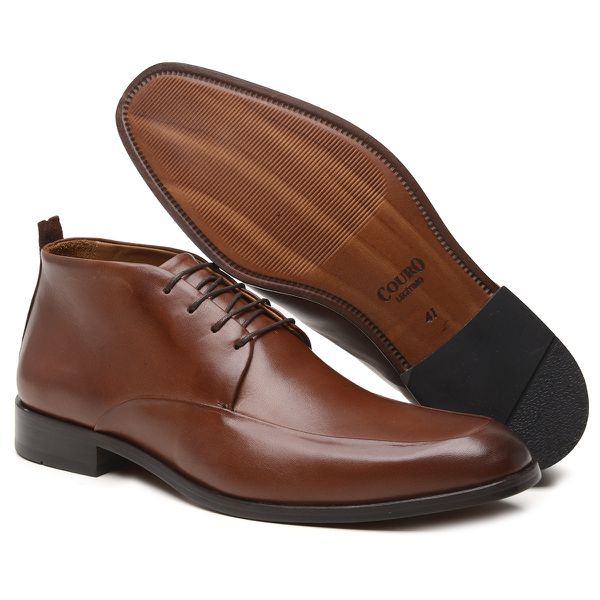 Bota Social Paolo Em Couro Whisky