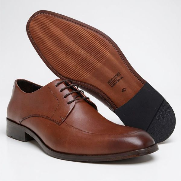 Sapato Social Derby Sola de Couro em Couro Whisky