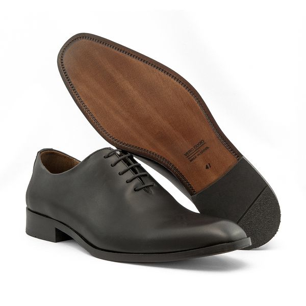 Sapato Social Wholecut Vero Cuoio Preto
