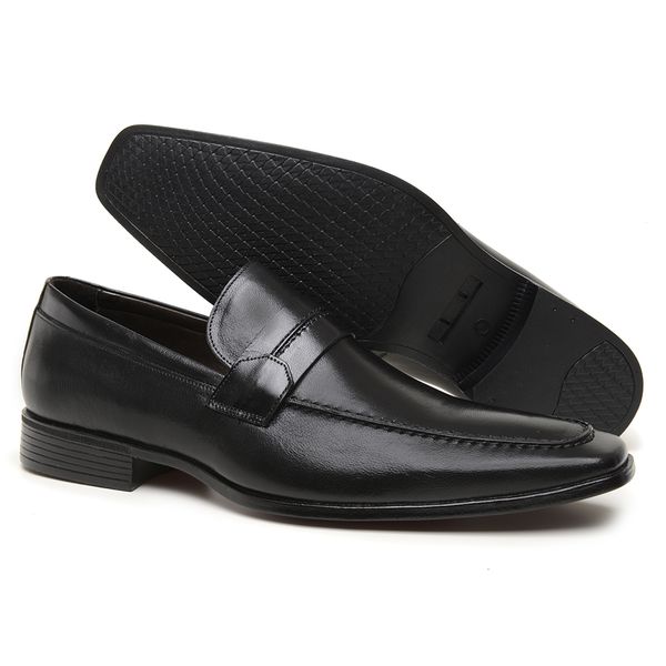 Sapato Social Bico Fino Preto 9208 - 9208-preto - Turunelli Calçados
