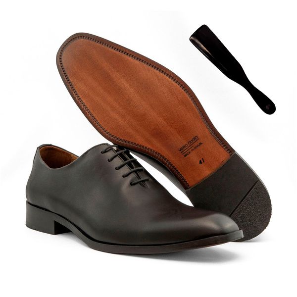 Kit Sapato Social Wholecut Vero Cuoio Preto e Calç... - Turunelli Calçados