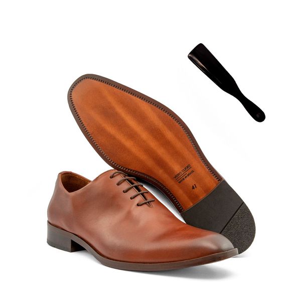 Kit Sapato Social Wholecut Vero Cuoio Whisky e Cal... - Turunelli Calçados