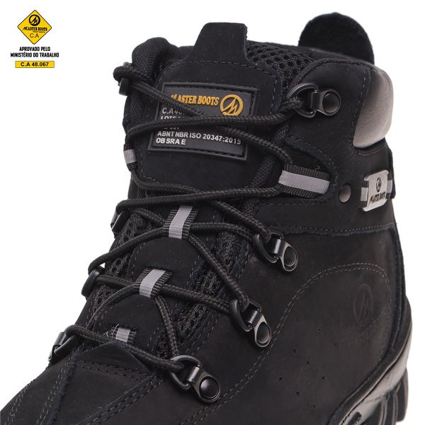 Bota Caterpillar de Couro Coturno Masculino Ref. 2190 Cor Black