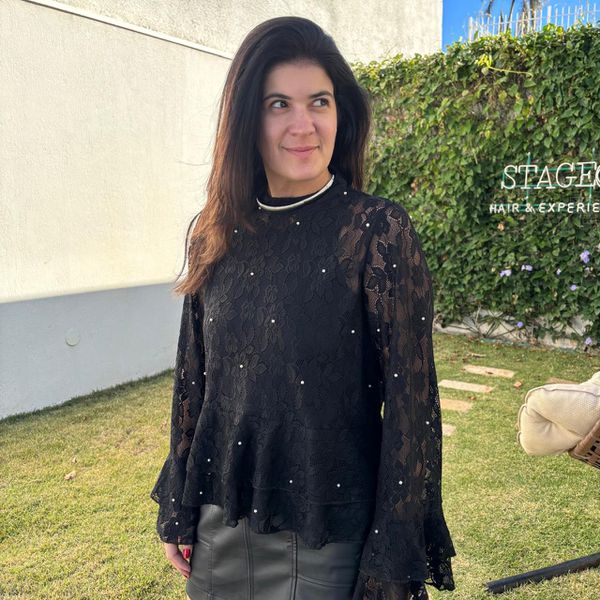 Bata Feminina Renda - Preto