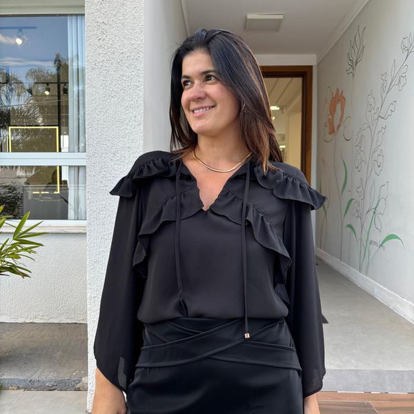 Bata Feminina Thalia em Crepe - Preto