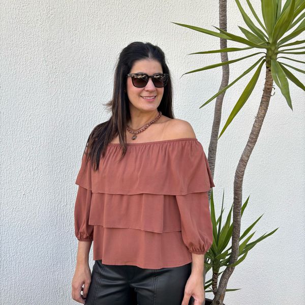 Blusa Feminina Camadas - Chocolate