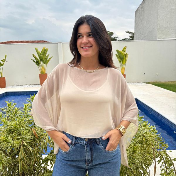 Blusa Feminina Capa - Natural