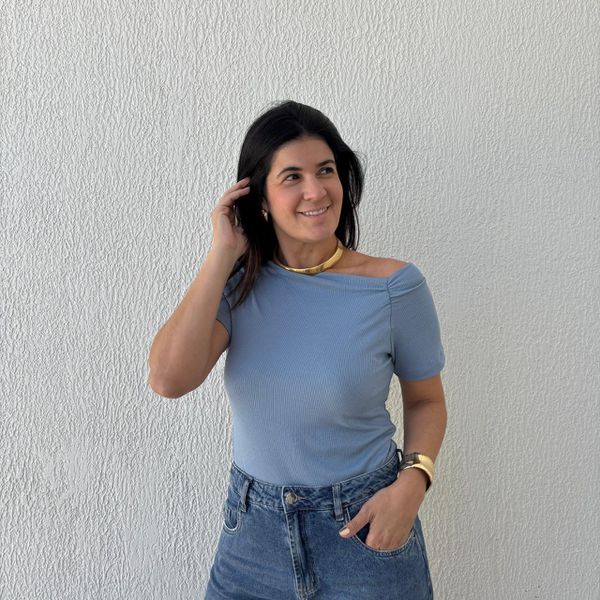 Blusa Feminina Assimétrica - Azul