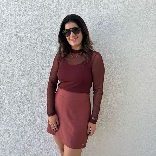 Blusa Feminina Tule Lisa - Marrom