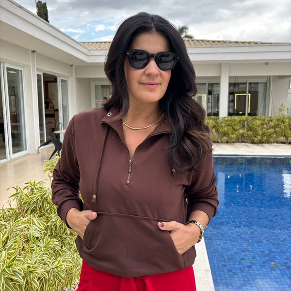 Blusa Feminina Moletinho - Marrom