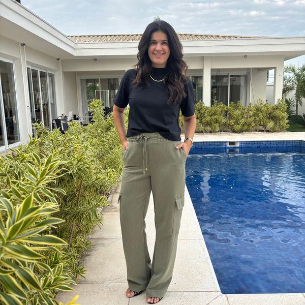 Calça Feminina Cargo Social - Verde Oliva