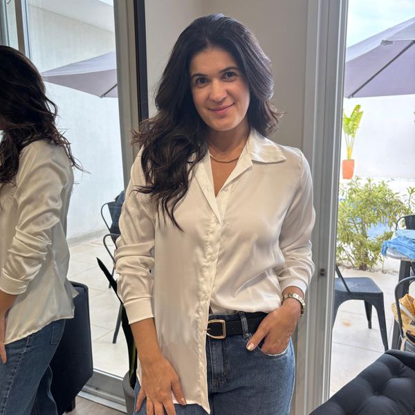 Camisa Feminina Cetim - Off White