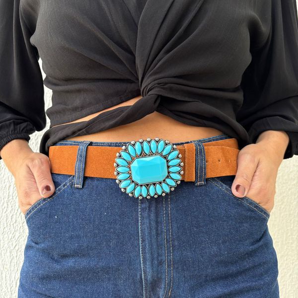 Cinto Feminino Camurça - Caramelo