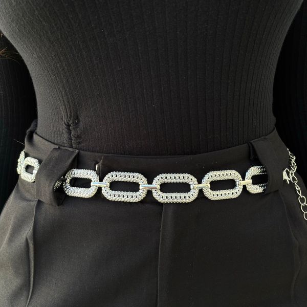 Cinto Feminino Corrente - Prata