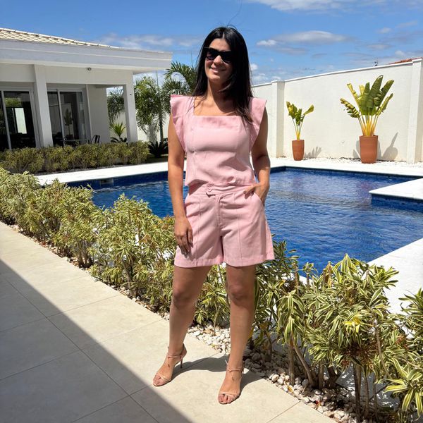 Conjunto Feminino Babados Flat Ice - Rosa Bebê