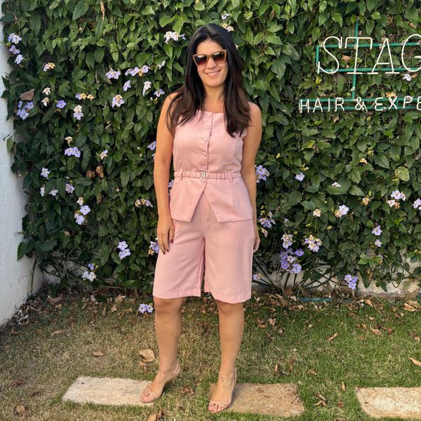 Conjunto Feminino Linho - Rosa