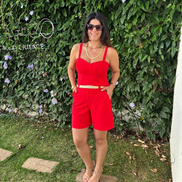 Conjunto Feminino Marante Nervuras - Vermelho