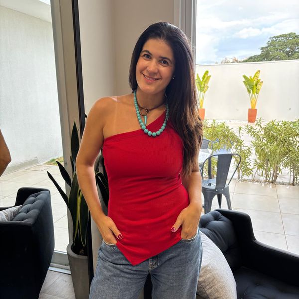 Regata Feminina Karol Canelada - Vermelho