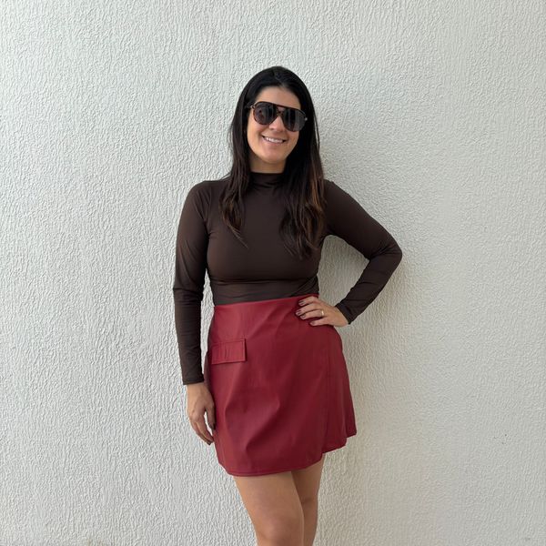 Saia Feminina Couro - Cherry
