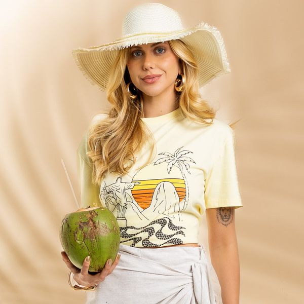 T-Shirt Feminina Rio - Manteiga