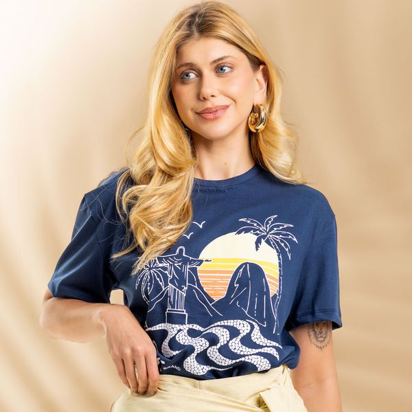 T-Shirt Feminina Rio - Marinho