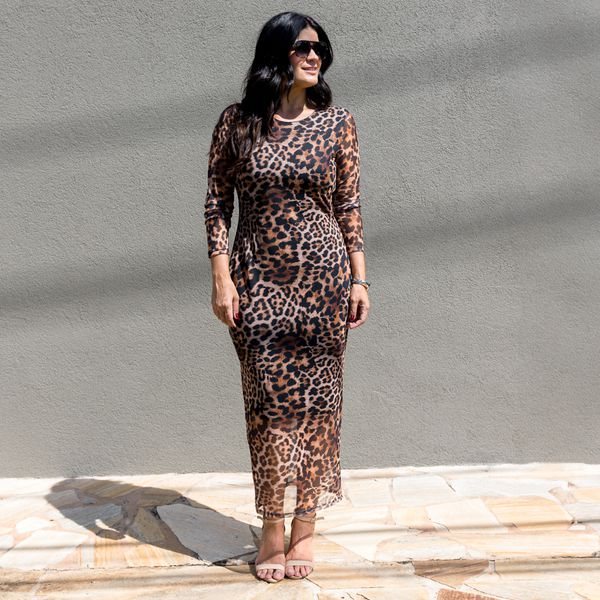 Vestido Feminino Alana em Tule - Animal Print