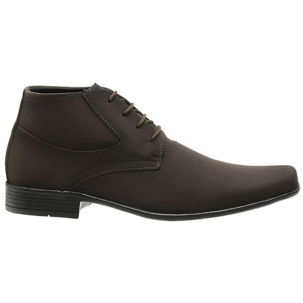 Bota Social Clássica Masculina Nobuck Café