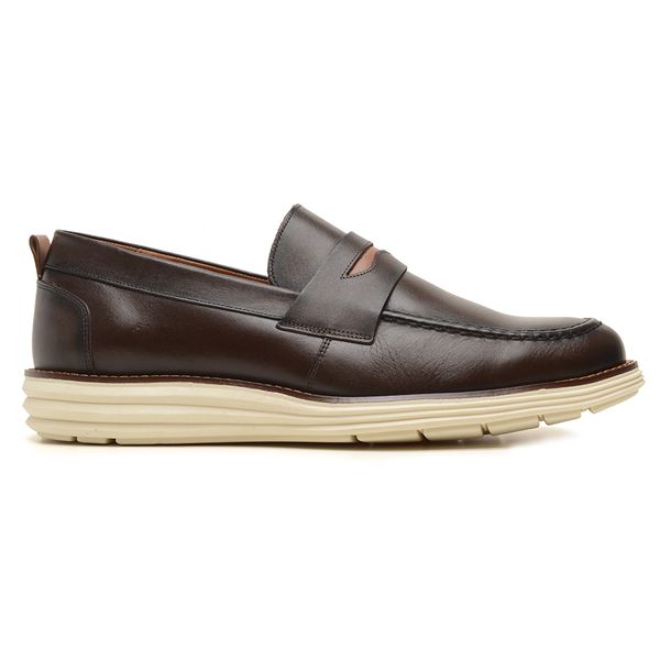 Sapato Casual Oxford Masculino Loafer Café