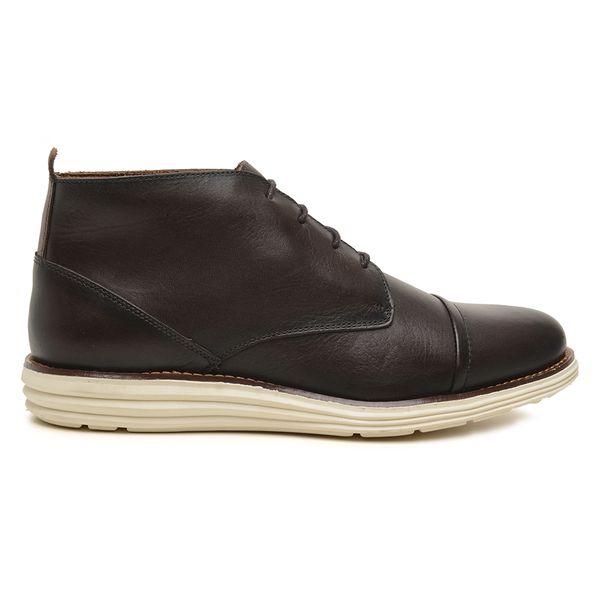 Sapato Casual Oxford Masculino Cano Médio Café