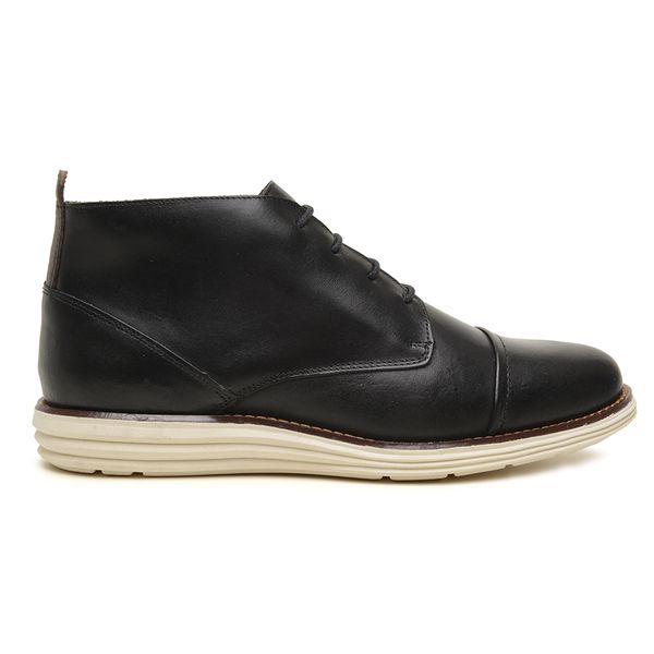 Sapato Casual Oxford Masculino Cano Médio Preto