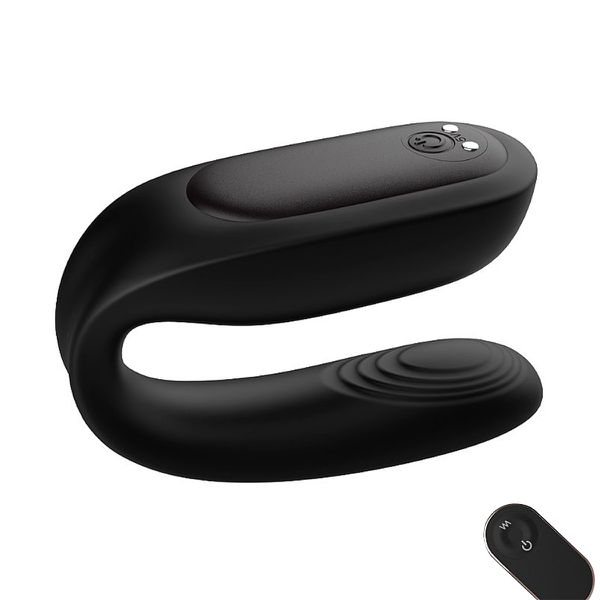 VIBRADOR DE CASAL RECARREGÁVEL COM CONTROLE REMOTO - PRETO