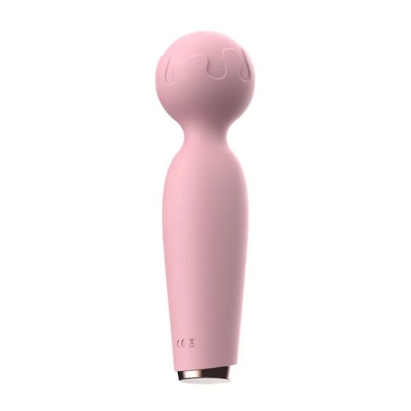 VIBRADOR VARINHA MÁGICA ICE CREAM AVELUDADO ROSA