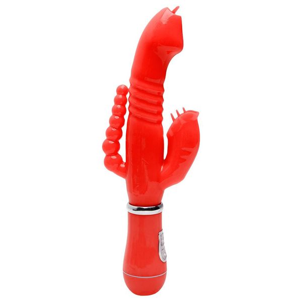 VIBRADOR RABBIT JELLY ESTIMULAÇÃO TRIPLA RUBY