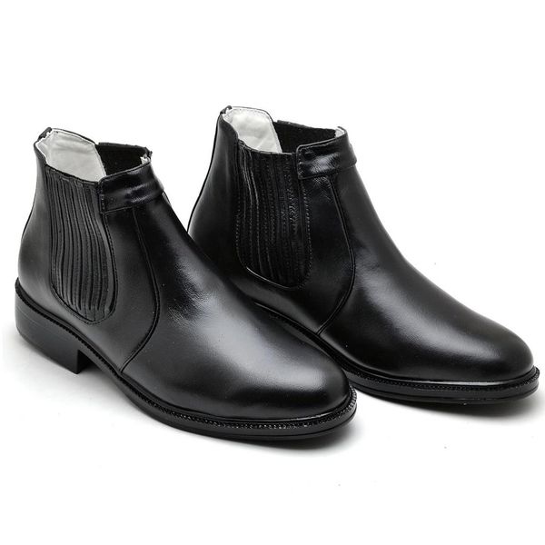 Botina Casual Conforto Couro De Carneiro Preto