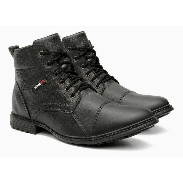 Bota Coturno Masculino Couro Solado Borracha Ecco 