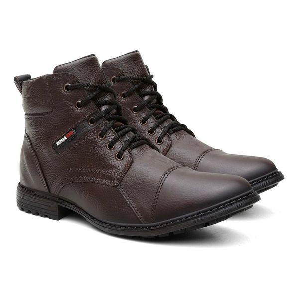 Bota Coturno Masculino Couro Solado Borracha Ecco 
