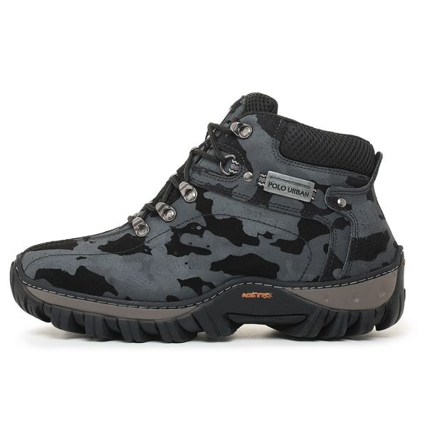 BOTA COTURNO MASCULINO ADVENTURE COURO CAMUFLADO
