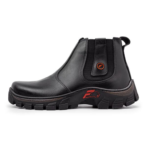 BOTINA MASCULINA COURO LEGÍTIMO PRETO