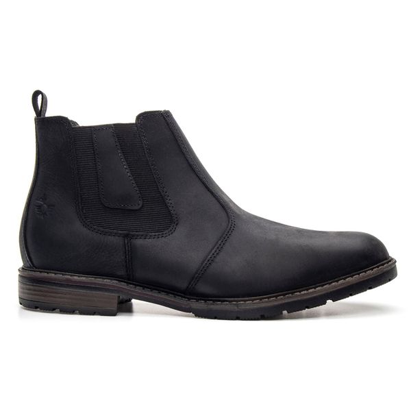 BOTA CHELSEA BOTINA MASCULINA EM COURO LEGÍTIMO PRETO