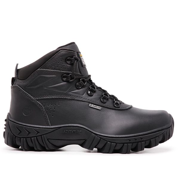 BOTA MASCULINA COM C.A 48.067 COURO LEGÍTIMO PRETO