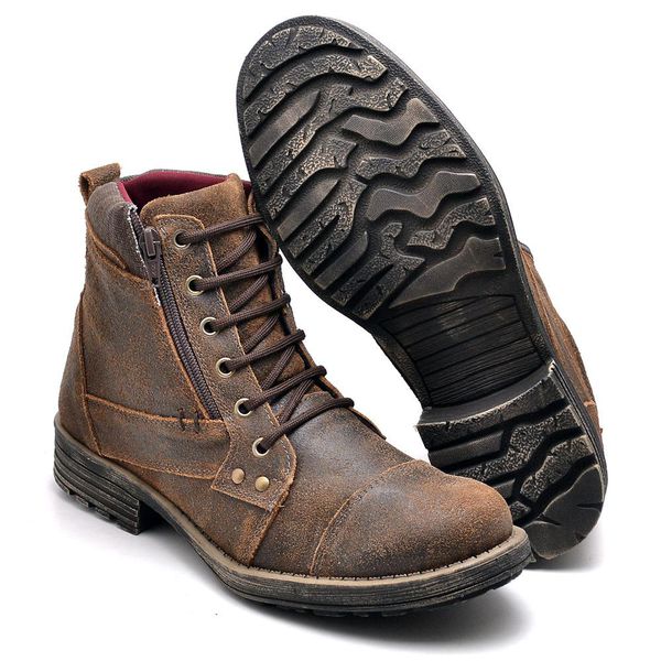 COTURNO MASCULINO COURO LEGÍTIMO CAFÉ GASTO