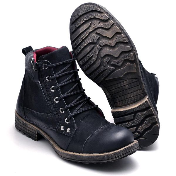 COTURNO MASCULINO COURO LEGÍTIMO PRETO