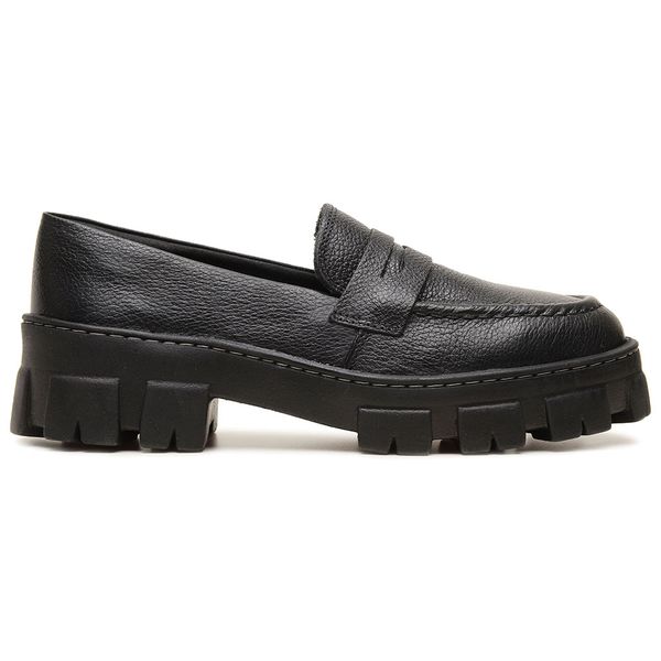 MOCASSIM OXFORD FEMININO PRETO LISO