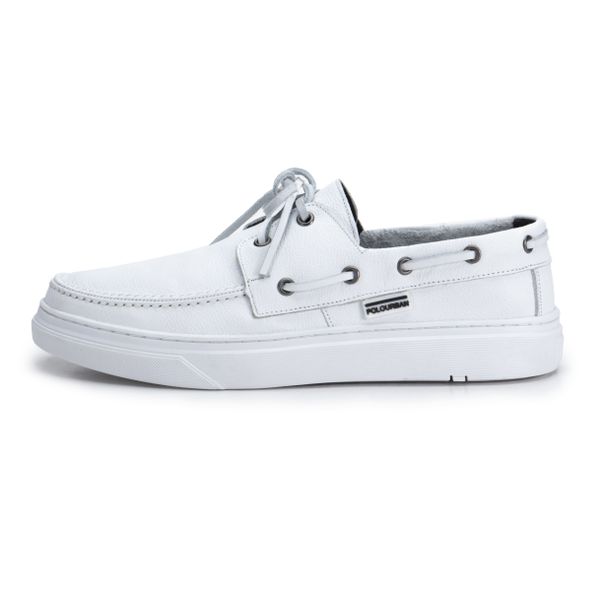 MOCASSIM MASCULINO ÔNIX EM COURO BRANCO