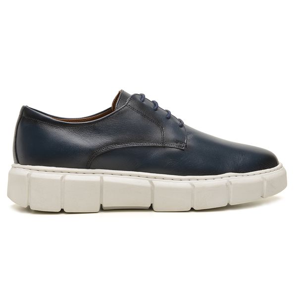 SAPATO CASUAL COURO MASCULINO AZUL MARINHO