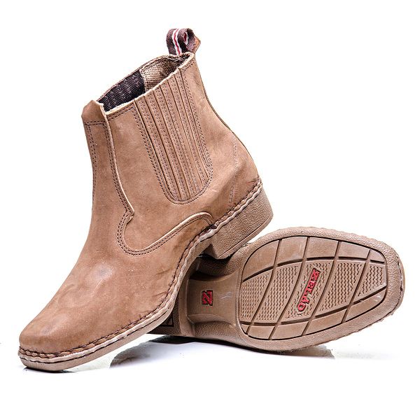 Botina elástico coberto couro nobuck ameixa | Zelão Store