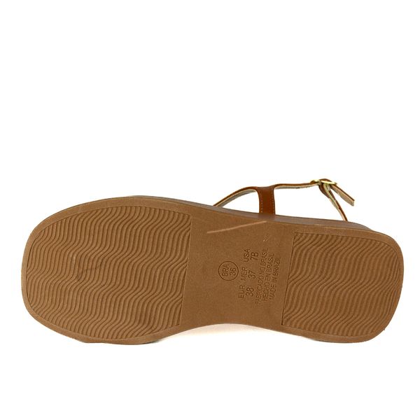 Sandália Flatform Feminina Em Material Tecnológico Caramelo 2054533 
