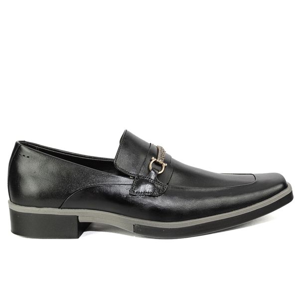 Sapato Social Masculino Calvest em Couro Preto Com Bridão - 7004 preto